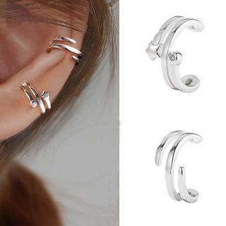 Alloy Star Cuff Earring 1 Pair - Clip On Earrings - Silver - One Size