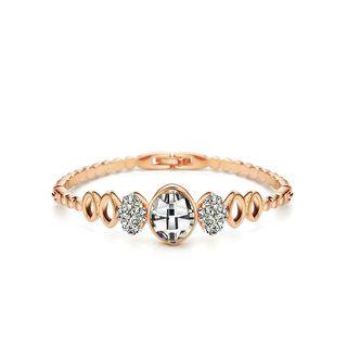 Simple And Elegant White Crystal Bangle