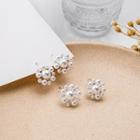 Faux Pearl Flower Stud Earring E2747-1 - 1 Pair - Gold - One Size
