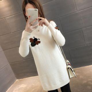 Bee Embroidered Long Sweater