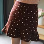 Polka-dot Ruffle-hem Mini Skirt
