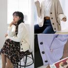 Dual-pocket Loose-fit Knit Cardigan