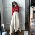 Asymmetric Chiffon High-waist A-line Skirt