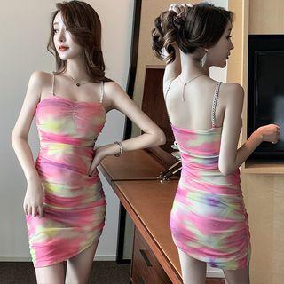 Chain Strap Tie-dyed Bodycon Dress