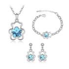 Set: Crystal Bear Necklace + Earring + Bracelet