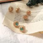 Retro Faux Pearl & Bead Earring 1 Pair - Faux Pearlearrings - Light Blue - One Size