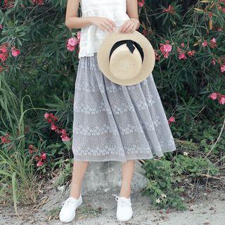 Floral Lace A-line Skirt