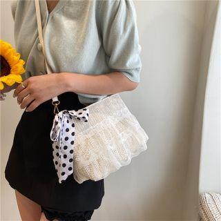 Lac Ruffle Woven Crossbody Bag