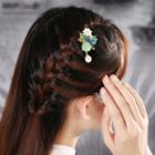 Retro Gemstone Shell Flower Hair Comb As Shown In Figure - One Size
