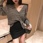 Striped Knitted Jacket Stripes - One Size