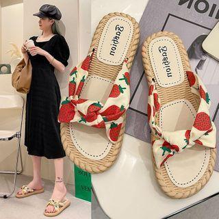 Print Braided Sandals