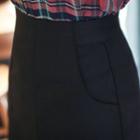 Pocket-front H-line Mini Skirt