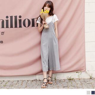 Classic Pinstriped Spaghetti Strap Culotte Jumpsuit