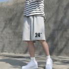 High-waist Letter Printed Loose Fit Shorts