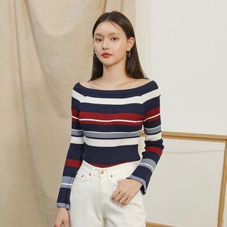 Smocked-neck Balloon-sleeve Plaid Top