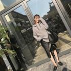 Plain Hooded Knit Sweatshirt