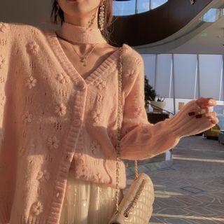 Flower Detail Pointelle Sweater