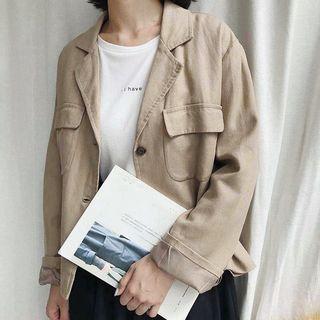 Notch-lapel Buttoned Jacket