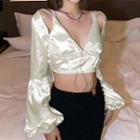 Open-back Cropped Blouse