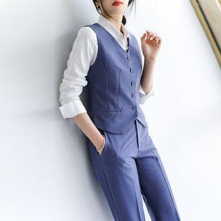 Plain Blazer / Vest / Dress Pants / Long-sleeve Shirt