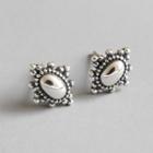 925 Sterling Silver Retro Earring 1 Pair - Silver - One Size