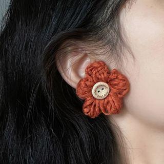 Flower Yarn Earring