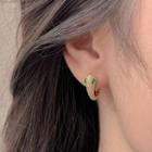 Snake Earring 1 Pair - Gold & Green - One Size
