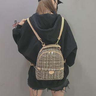 Melange Plaid Backpack