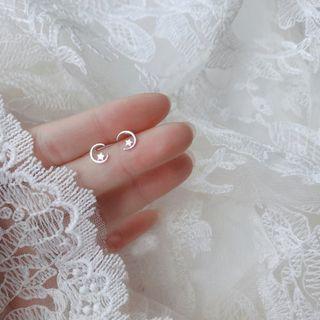 Moon Ear Stud 1 Pair - As Shown In Figure - One Size