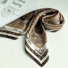 Floral Light Square Scarf Beige - One Size
