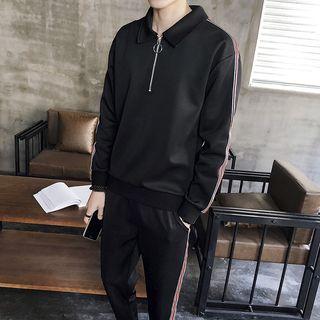 Set: Collared Pullover + Sweatpants