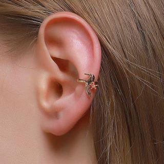 Flower Bird Ear Cuff 1 Pc - 01 - Gold - One Size