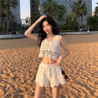 Crochet Crop Tank Top / Shorts