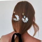 Rhinestone Flower Drop Earring/ Clip-on Earring