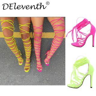 Lace-up High-heel Gladiator Sandals
