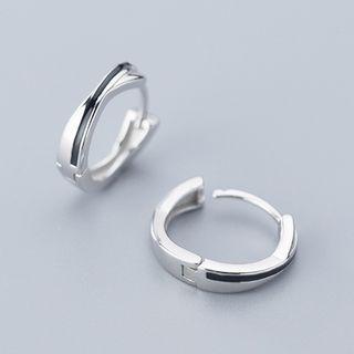 925 Sterling Silver Hoop Earring 1 Pair - S925 Silver - Earrings - One Size