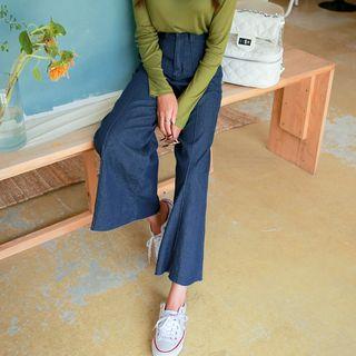 Seam-front Wide-leg Jeans