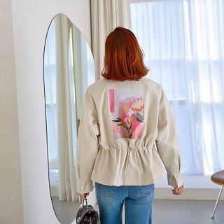 Graphic-back Short Parka