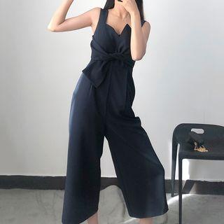 Bow Wide-strap Wide-leg Jumpsuit