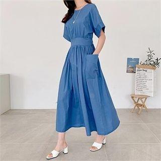 Tie-back Pocket-detail A-line Dress
