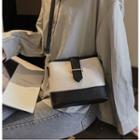 Faux-leather Colorblock Argyle Shoulder Bag