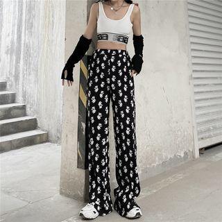 High-waist Print Pants