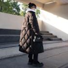 Fluffy Collared Quilted Jacket