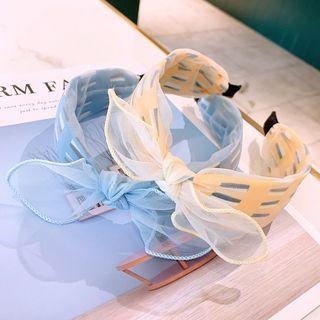Mesh Panel Bow Headband