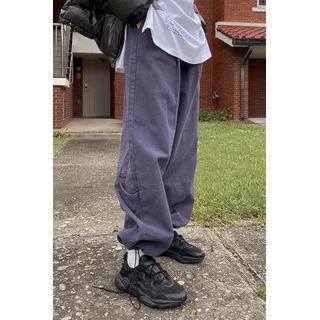 Drawstring-hem Napped Pants