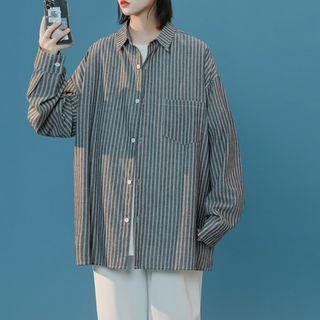 Long Sleeve Pocket Front Pinstripe Shirt