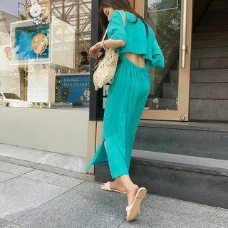 Cutaway-back Maxi T-shirt Dress