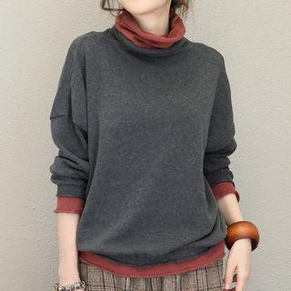 Turtleneck Mock Two Piece Sweater