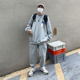 Set: Plain Sweatshirt + Jogger Sweatpants