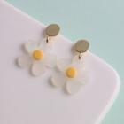 Acrylic Flower Drop Earring 1 Pair - White - One Size